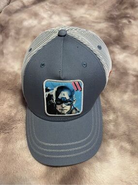 Marvel Avengers Captain America Trucker Hat Snapback Gray Mesh Essential Caps